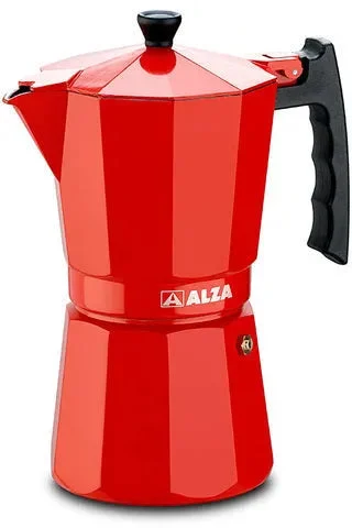 ALZA LUXE ROUGE Cafetière italienne en aluminium pleine induction 9 tasses