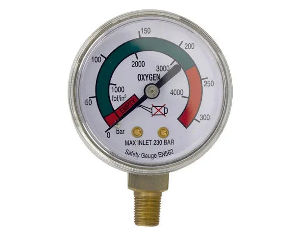 Manomètre Oxygène 0-315 Bar/Psi 1/8