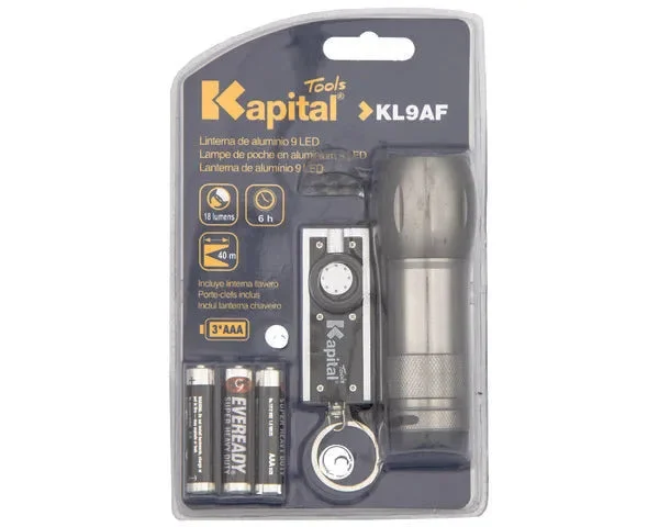 Porte-clés lampe de poche en aluminium 9 LED
