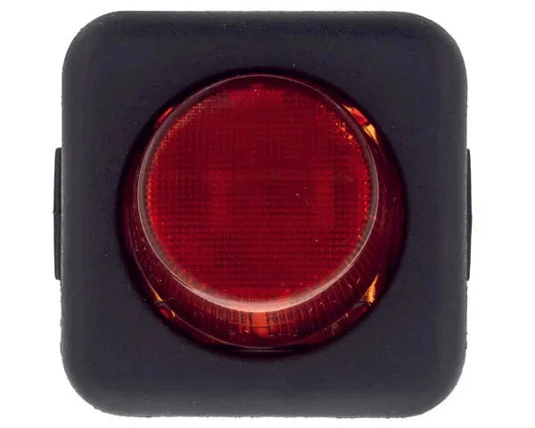 Interrupteur unipolaire rouge 25x25 mm témoin lumineux - STANDARD