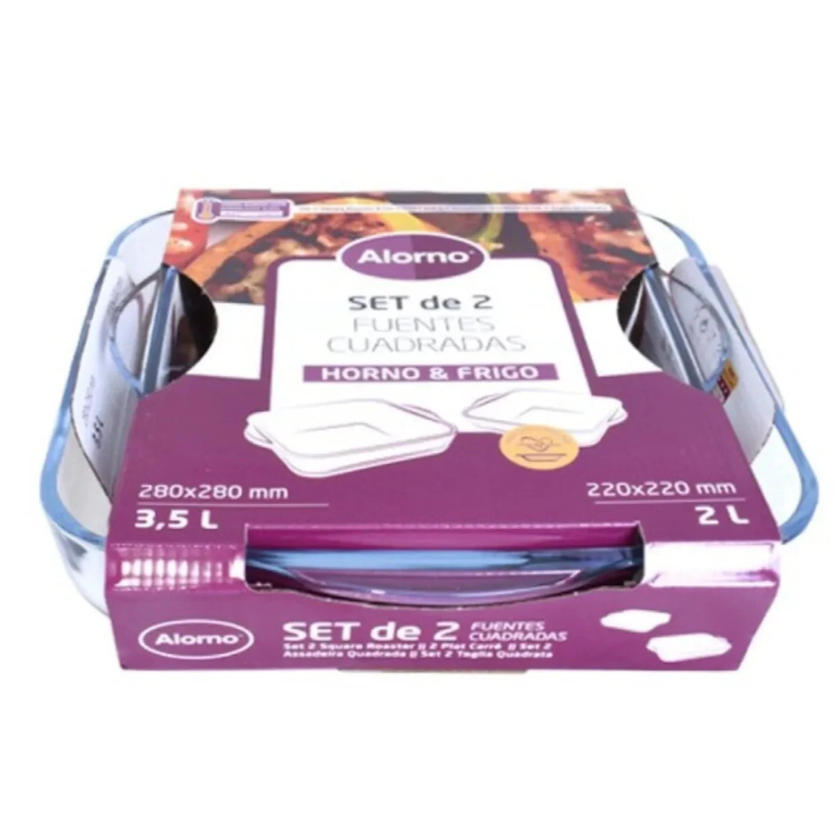 Set 2 plats Alorno carrés