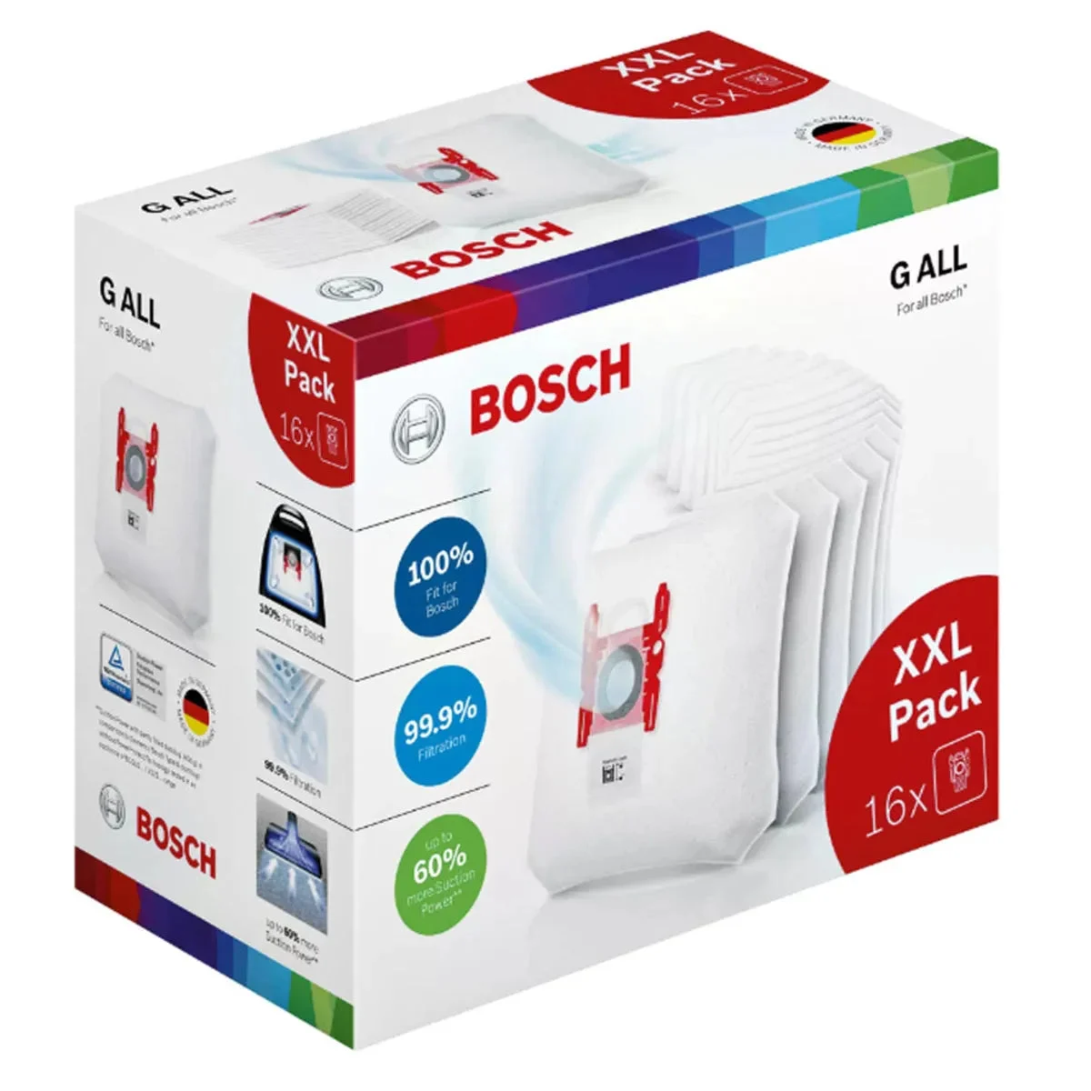Pack de 16 sacs aspirateur Bosch, Siemens. Sac original 17002095