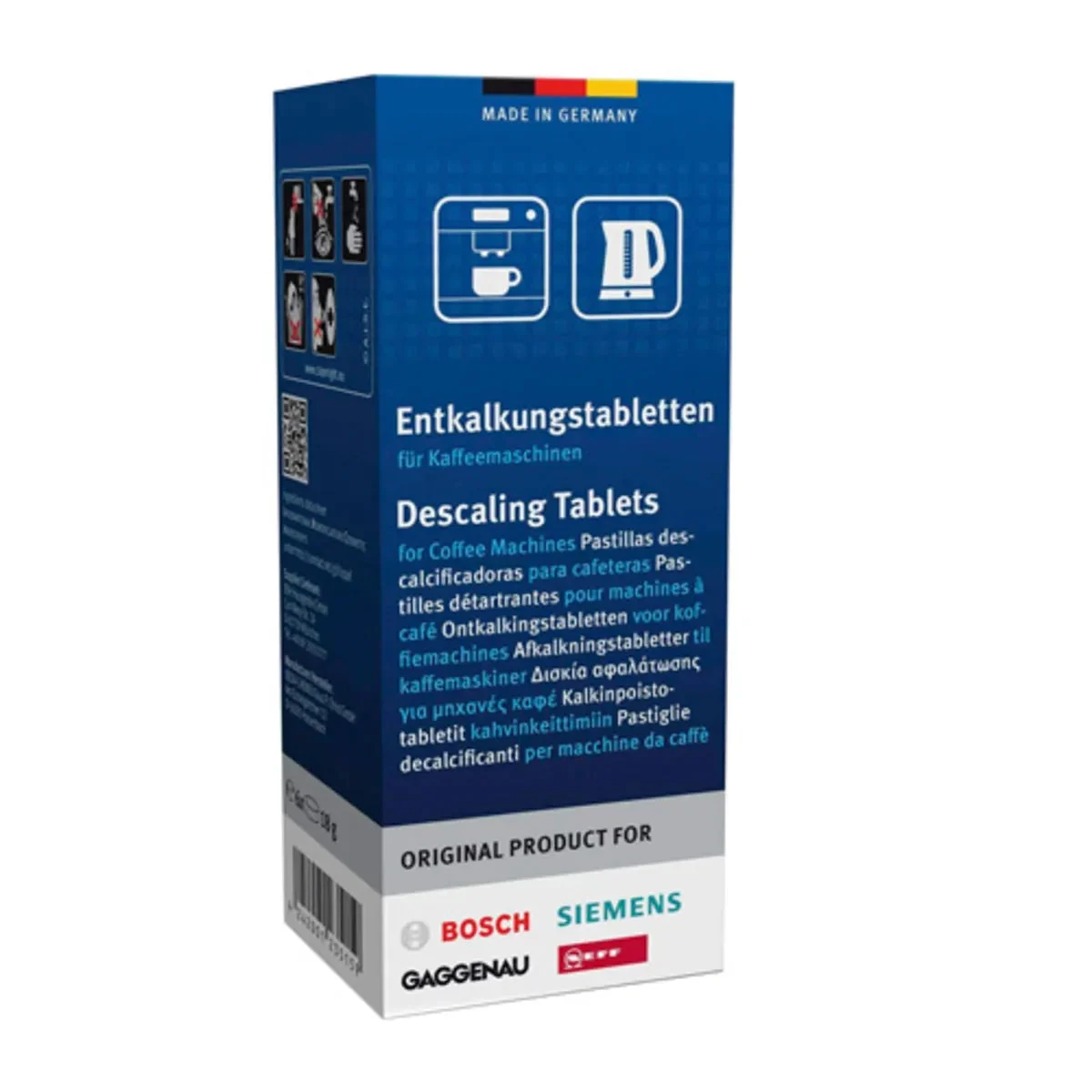 Pastilles détartrantes pour cafetière Bosch, Siemens 6 unités.