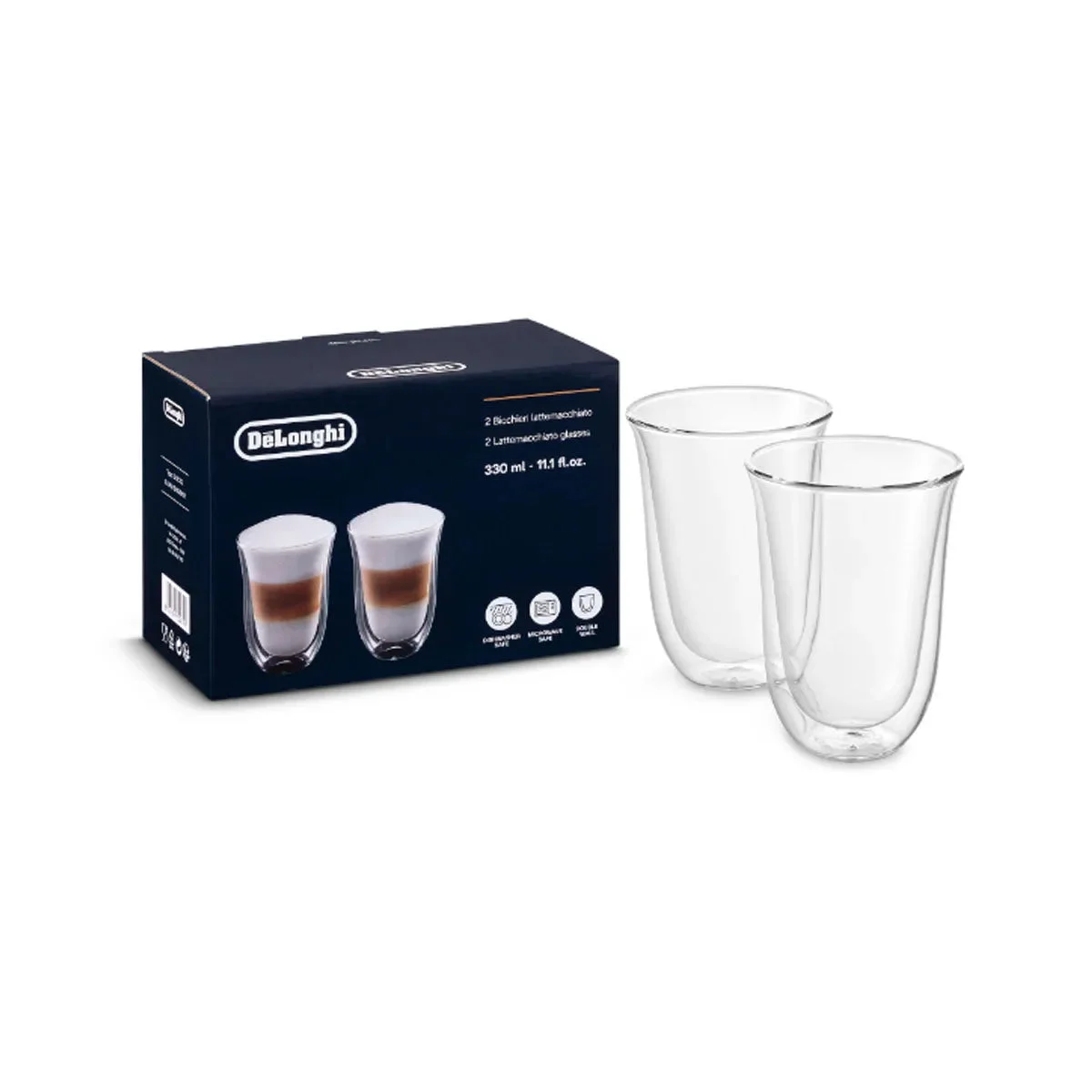 DeLonghi Jeu de verres pour cafetières lattemacchiato AS00009916