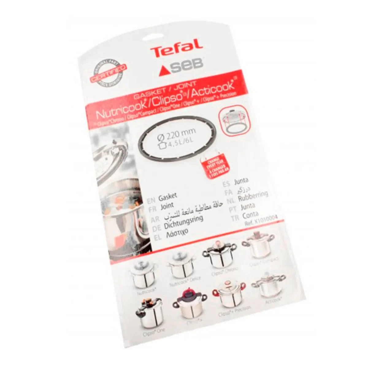 Junta de goma para olla Calor Clipso 4,5L - 6L 22cm X1010004