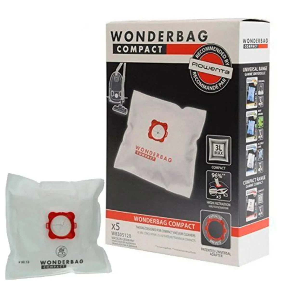 Sac d'aspirateur Wonderbag Compact x 5 - Rowenta WB305120