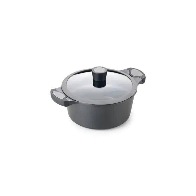 ALZA MATRIX cocotte basse avec couvercle en fonte d'aluminium de 24 cm.