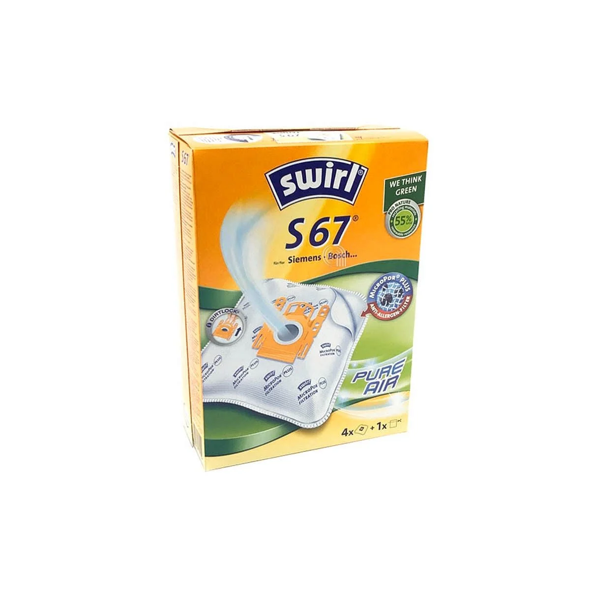 Lot de 4 sacs S67 originaux pour aspirateur De Longhi SP1704067