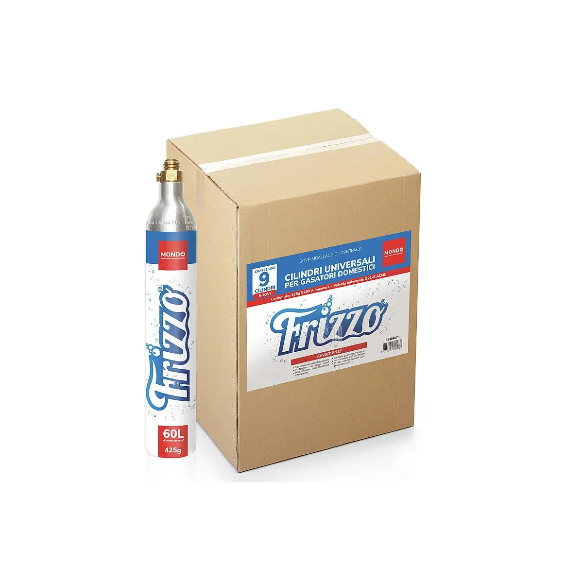 FRIZZO, UNIVERSEL, MONDE - Boîte de 9 Cartouches de CO2 425g Distributeur d'Eau - AST-55409073