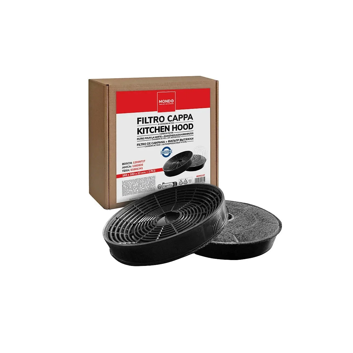 Kit 2 pièces filtre à charbon compatible Bosch TEKA Amica - MONDO