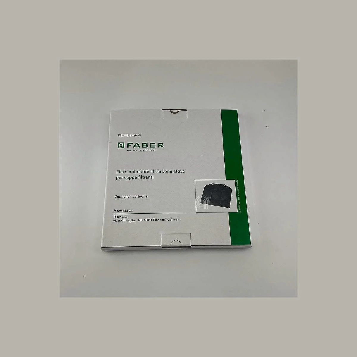 Filtre rectangulaire charbon actif F9 original pour hotte Faber