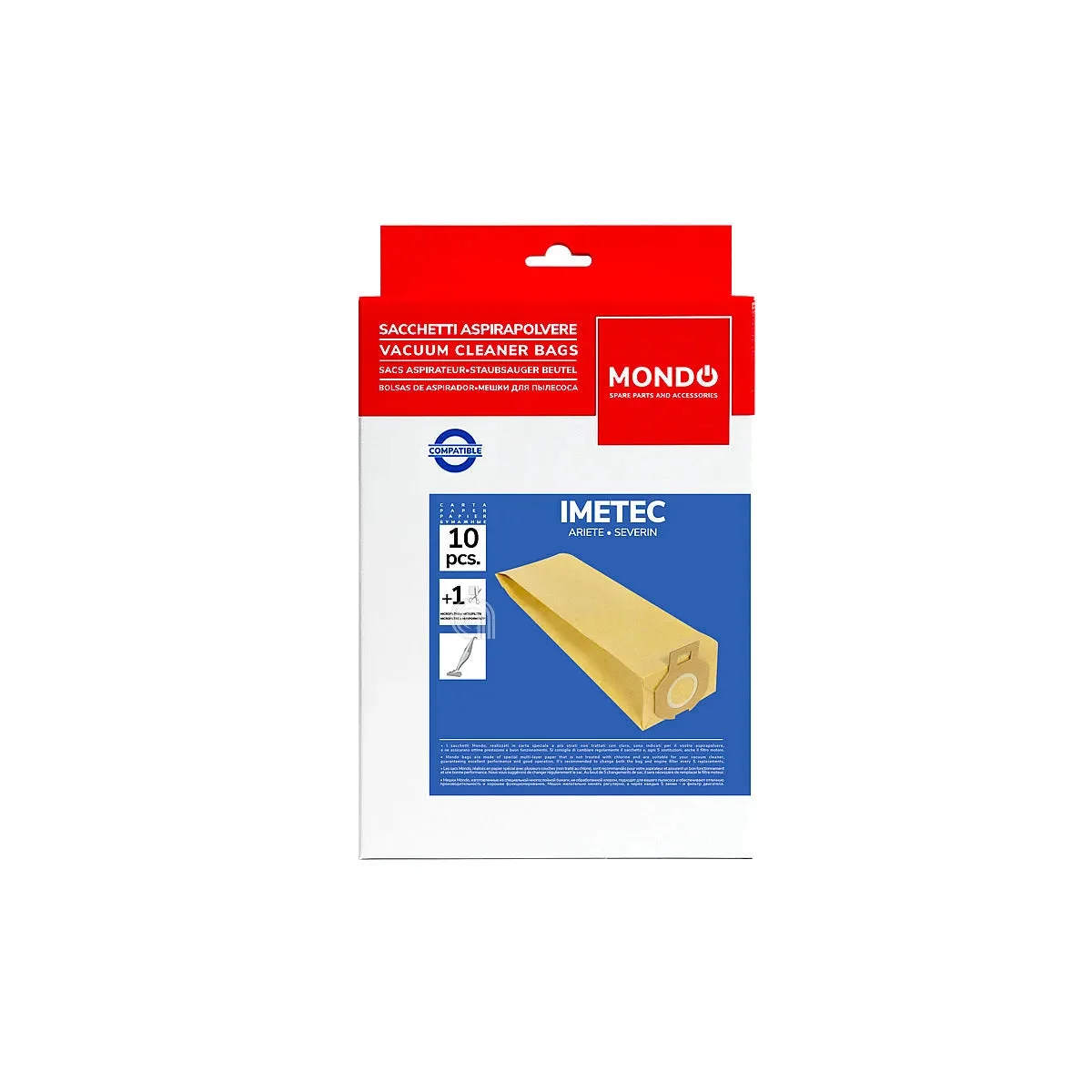 ARIETE, IMETEC, SEVERIN - Sacs d'aspirateur - 72103