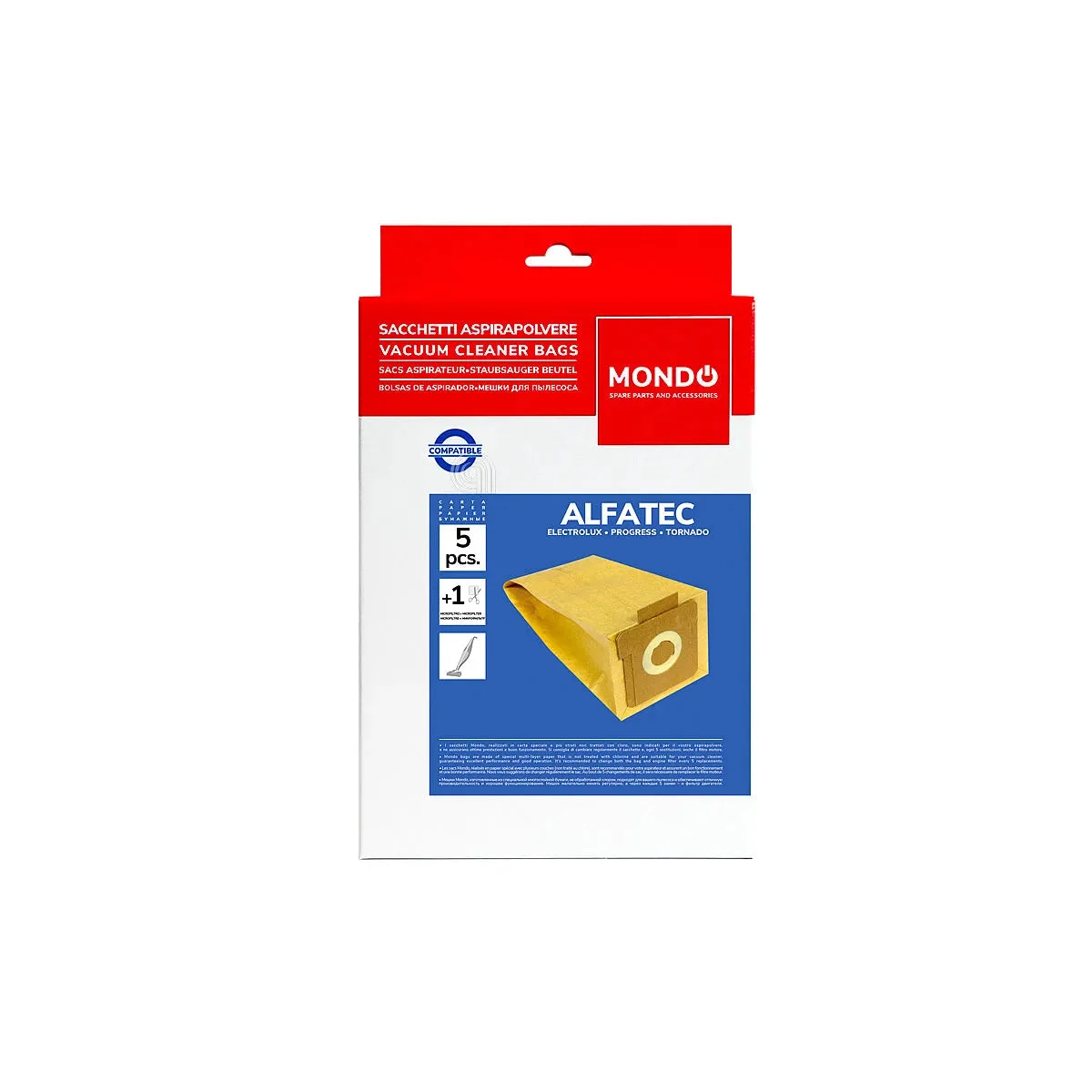 ELECTROLUX, ALFATEC, PROGRESS, TORNADO - Sacs pour aspirateur - AL4, P70, E17