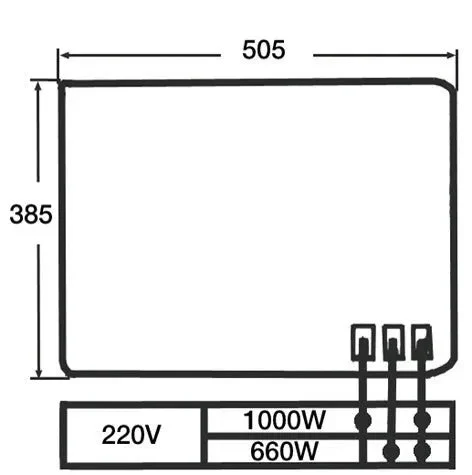 Plaque de cuisson électrique 505x385mm 1000w - SOLTHERMIC