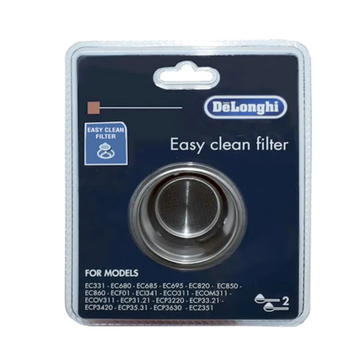 Cafetière DeLonghi Filtro crema 2 tasses avec filtre Easy Clean 5513281001