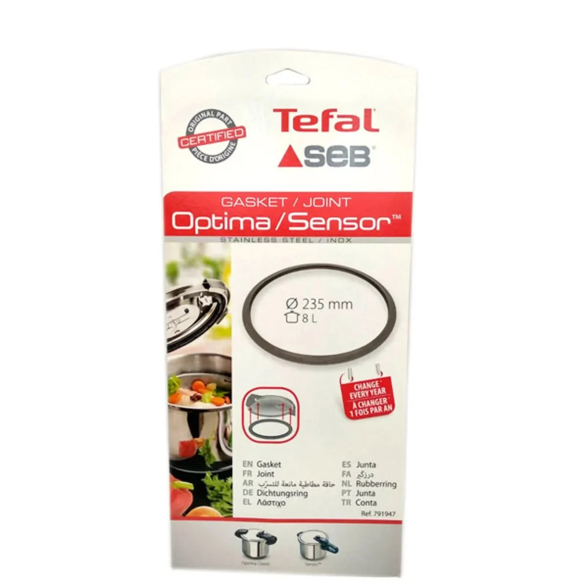 Calor Sensor Optima joint en caoutchouc pour pot diamètre 235 mm 791947 - Tefal