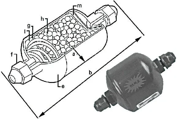 Filtre déshydrateur 1/2'' à visser 1780 g | NORME : 03VF610 - STANDARD