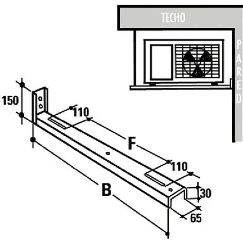 Support pour unité extérieure 98 cm. façade - STANDARD