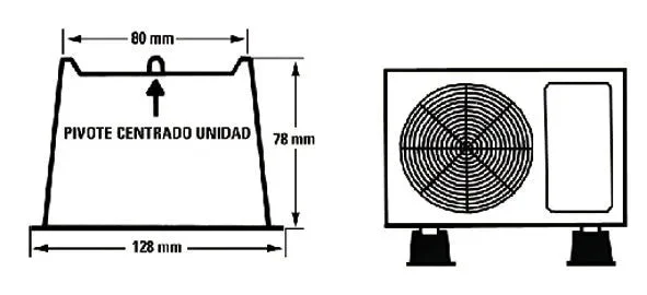 Support au sol unité extérieure 35 cm noir - STANDARD