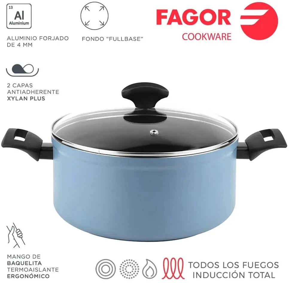 FAGOR Marmite MAXIMA Bleue + Couvercle Ø20