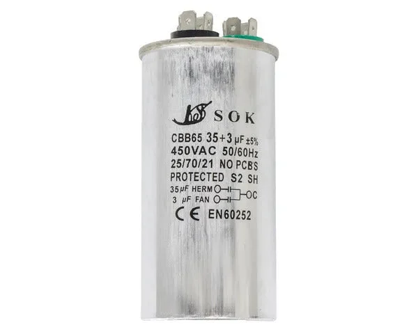 Condensateur de fonctionnement 35µf + 3µf 450V - STANDARD