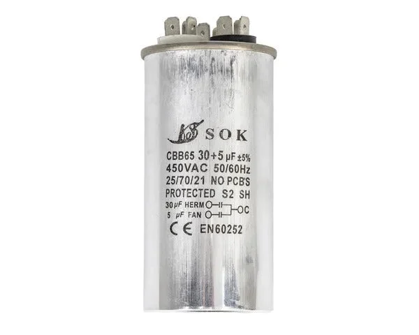 Condensateur de fonctionnement 30µf + 5µf 450V pour climatisation DCE - STANDARD