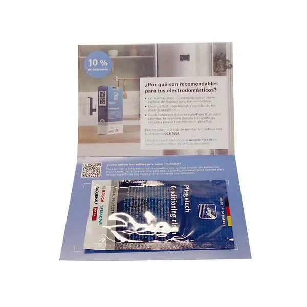 Lingette de nettoyage en acier inoxydable pour appareils électroménagers Bosch 00312320