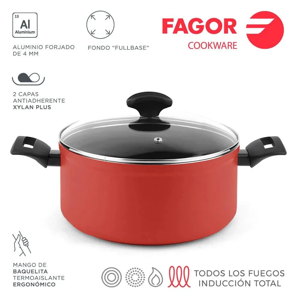 FAGOR Marmite MAXIMA Rouge + Couvercle Ø20