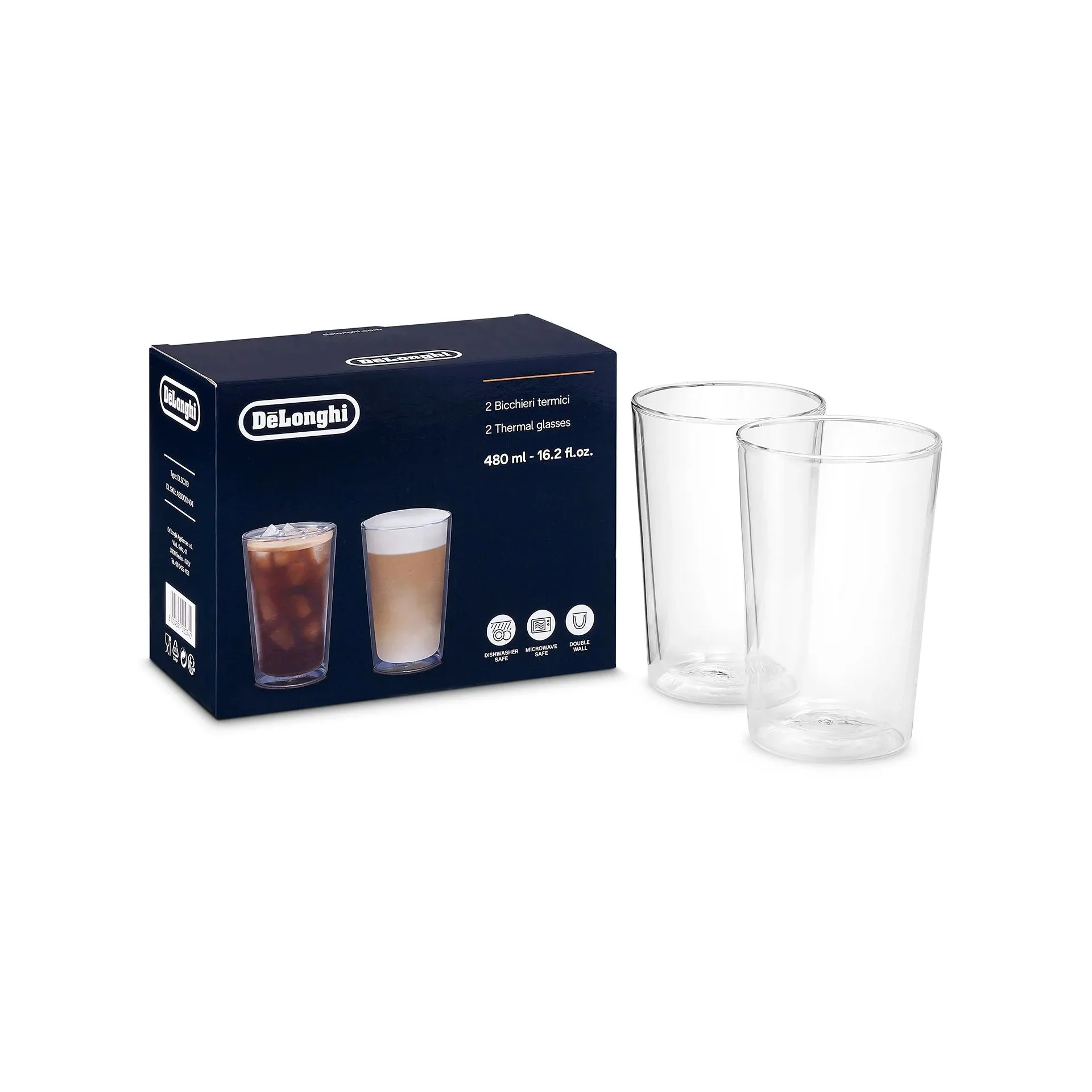 DeLonghi Verres Thermiques - Recharge Cafetière Double Verre AS00001404