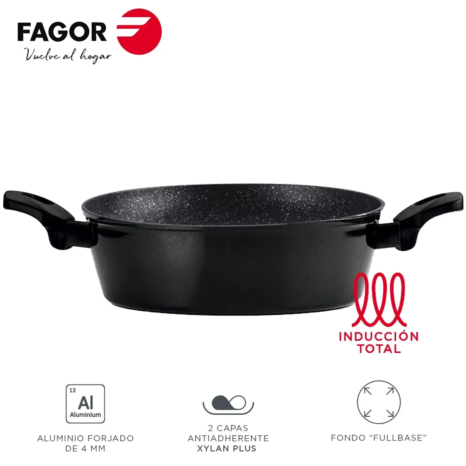 FAGOR Cocotte VIVANT Noire Ø24 sans couvercle