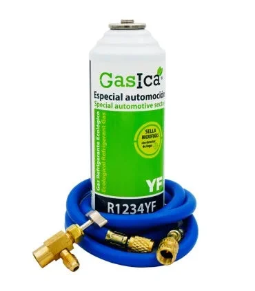 Gaz réfrigérant GASICA YF - R1234yf + tuyau de charge 5/16"x1/4" + valve