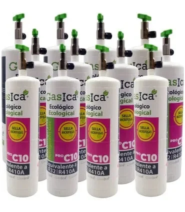 Pack 12 bouteilles gaz réfrigérant GASICA PRO C10 - R32 R410A