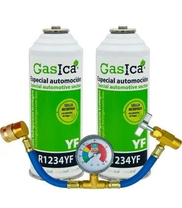 Pack gaz réfrigérant GASICA YF - R1234yf + manomètre