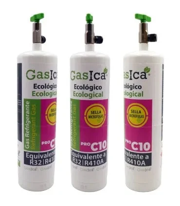 Pack 3 bouteilles gaz réfrigérant GASICA PRO C10 - R32 R410A