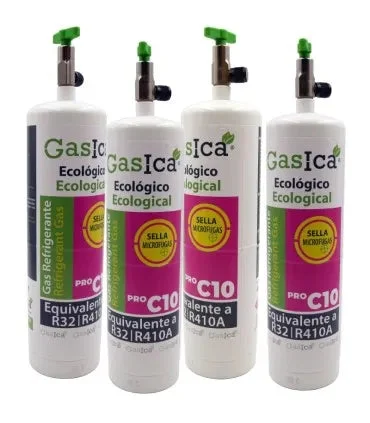 Pack 4 bouteilles gaz réfrigérant GASICA PRO C10 - R32 R410A