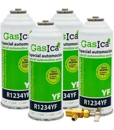Pack 4 bouteilles gaz réfrigérant GASICA YF - R1234yf + clé de service