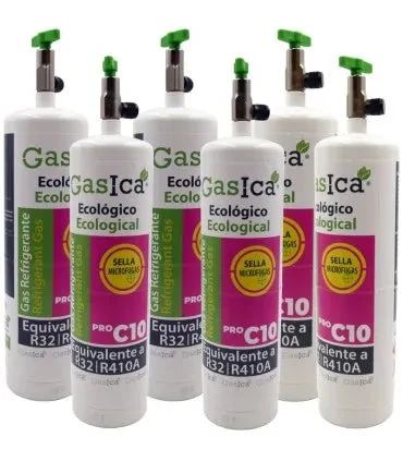 Pack 6 bouteilles gaz réfrigérant GASICA PRO C10 - R32 R410A