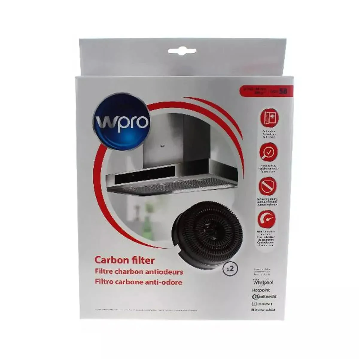 Whirlpool, filtres à charbon Ikea hotte 484000008782