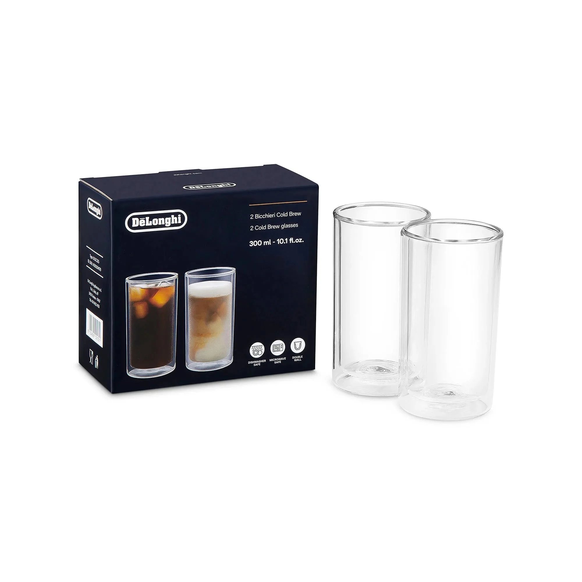 DeLonghi Jeu de 2 verres à double paroi pour cafetière AS00004179
